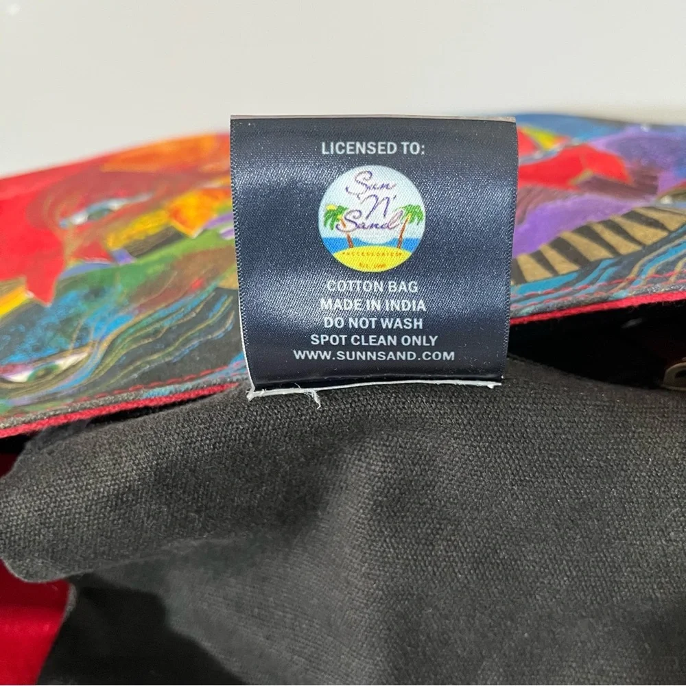 Laurel Burch Wild Horses Of Fire Canvas Shoulder Bag Purse Art Charm - Picture 15 of 16